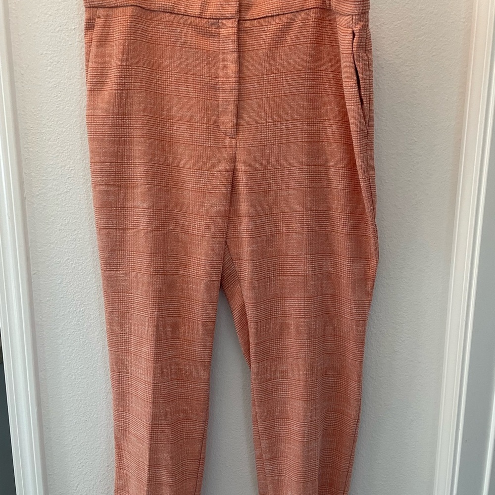 Ann Taylor Orange Textured Cropped Pants
